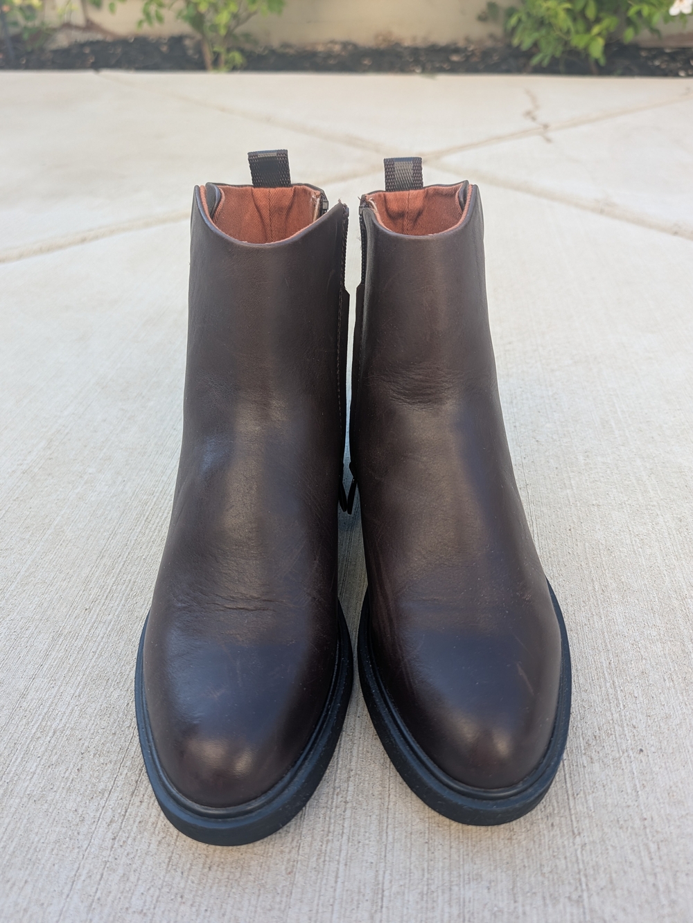 Franco Sarto Women’s Brown Leather Ankle Chelsea Boots 8